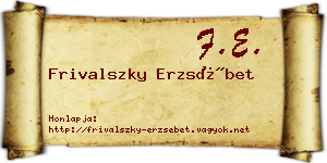 Frivalszky Erzsébet névjegykártya
