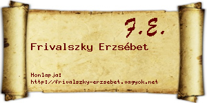 Frivalszky Erzsébet névjegykártya